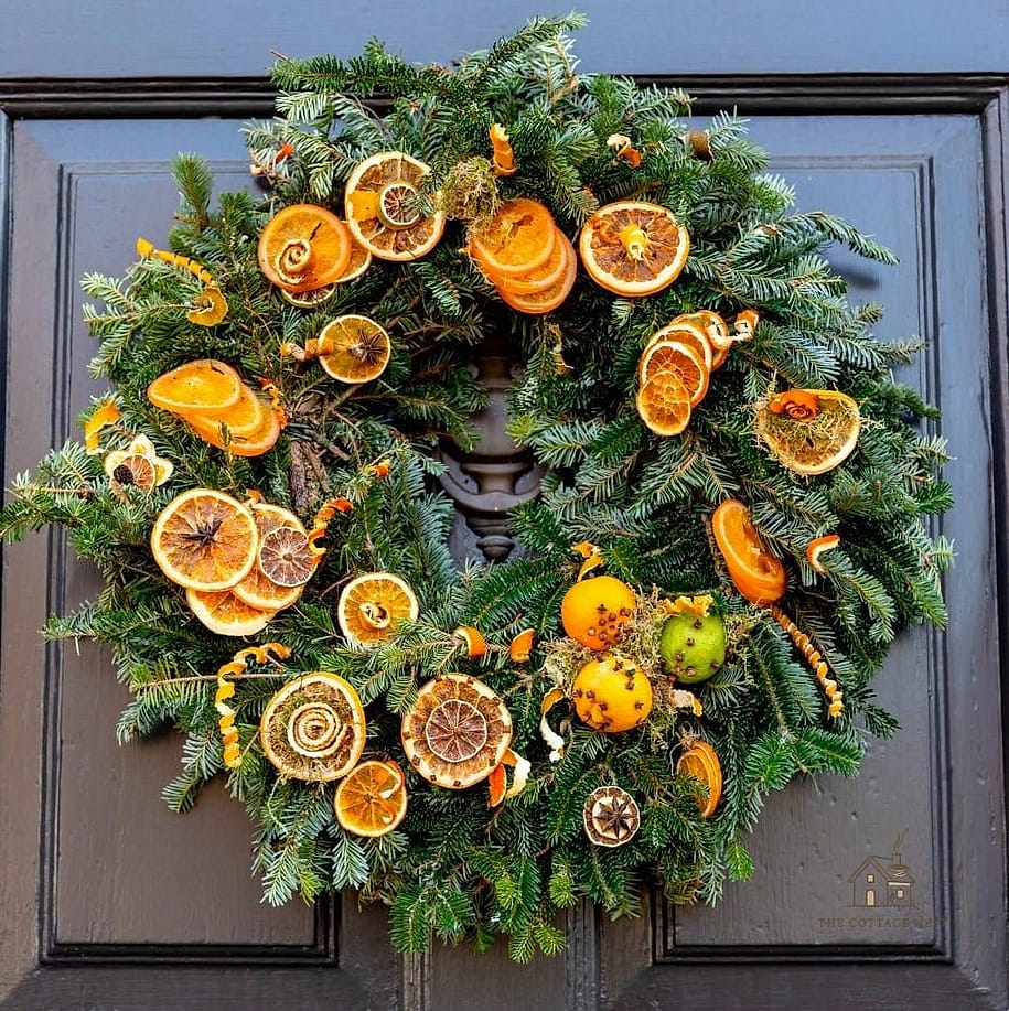 20 Dreamy Fall Wreaths For Front Door to Try This Season 9 Dried Orange Slice Wreath