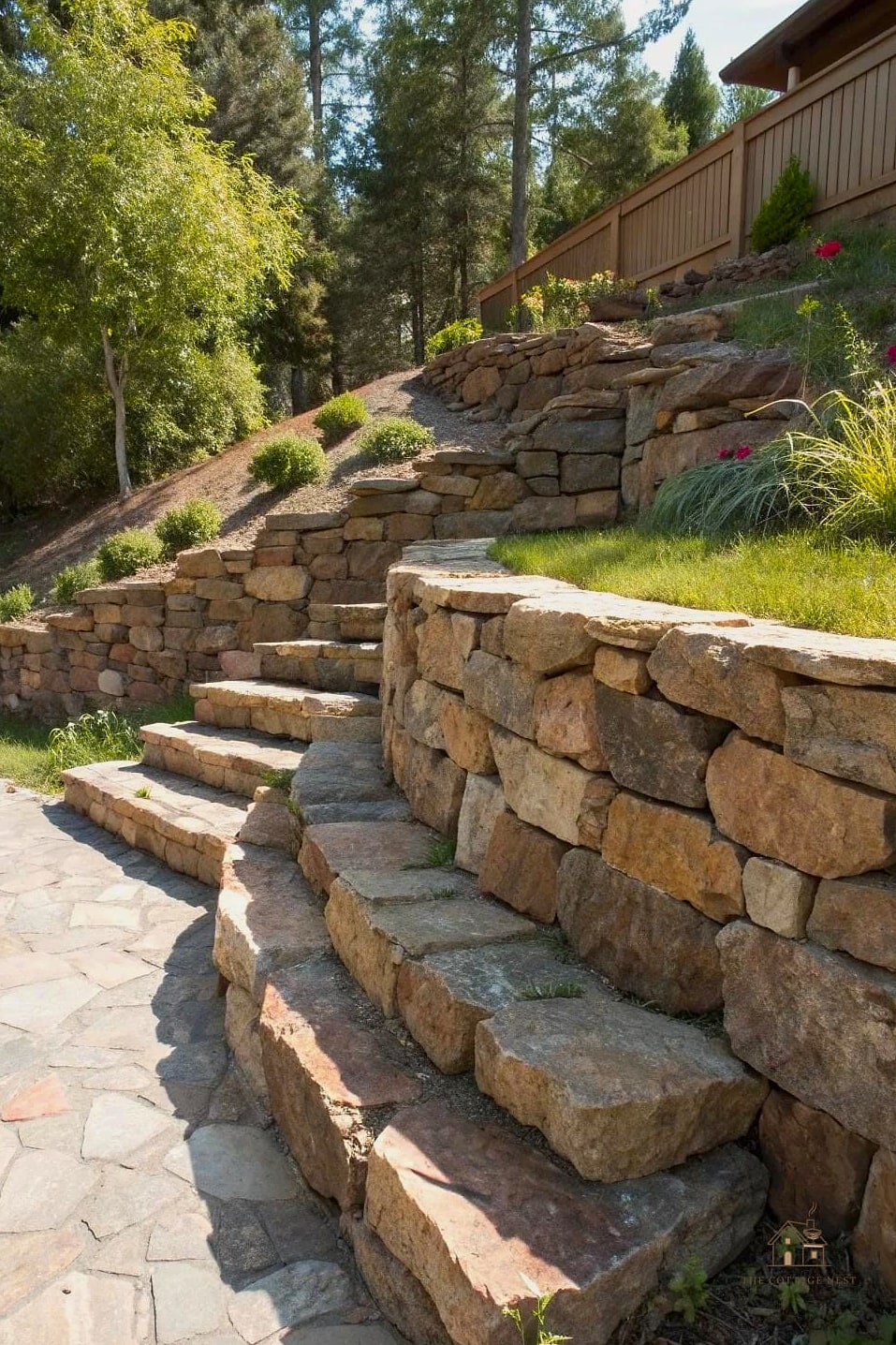 30 Beautiful Retaining Wall Ideas to Transform Your Space 3 Dry-Stacked Fieldstone