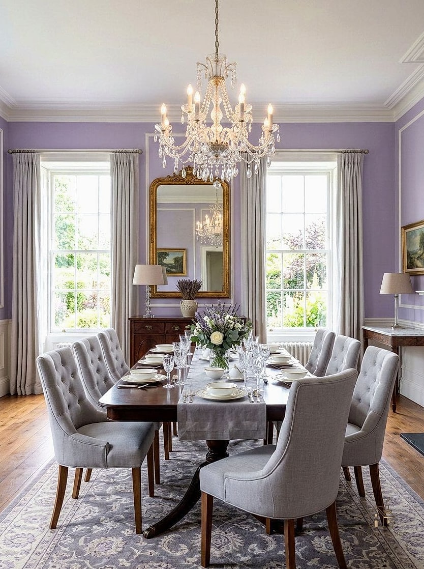 45 Gorgeous Dining Room Paint Color Ideas That Are Totally Doable 11 Dusty Lavender