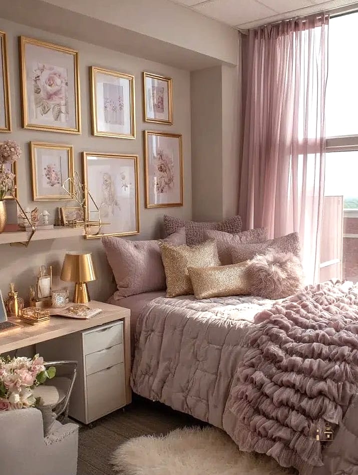 45 Brilliant Pink Dorm Room Ideas to Copy Right Now 46 Dusty Rose Closet Organization System