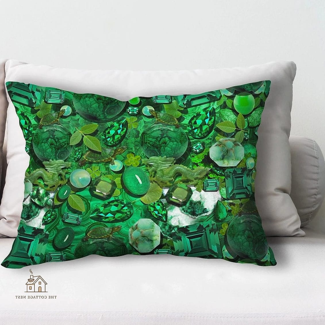 40 Dreamy Green Dorm Room Ideas to Try This Season 27 Emerald Throw Pillow Mix on a Small Couch