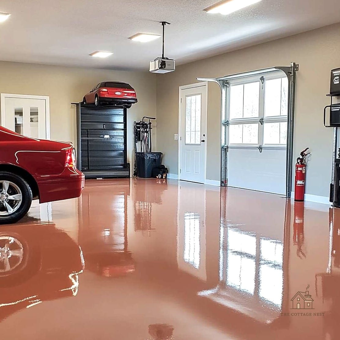 25 Chic Garage Floor Ideas for a Beautiful Home 2 Epoxy Coating in Charcoal Gray