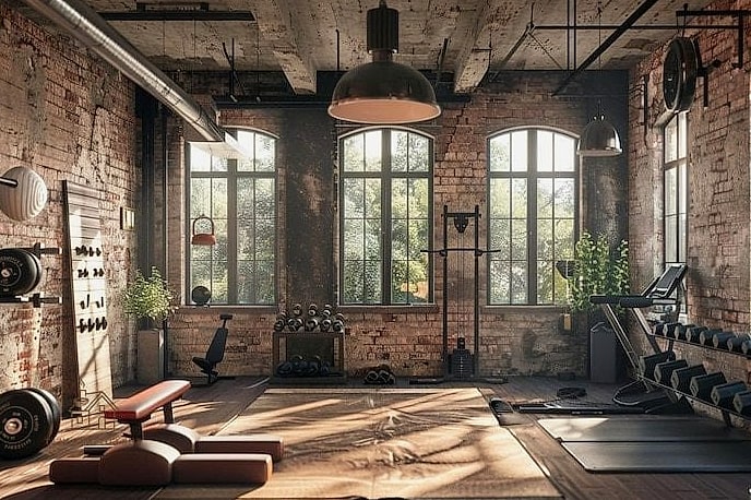 50 Beautiful Garage Gym Ideas to Transform Your Space 5 Exposed Brick Accent Wall