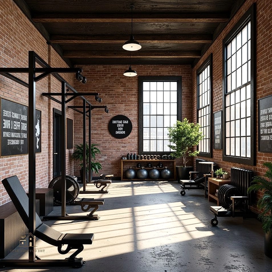 35 Stunning Home Gym Ideas Small Garage You'll Absolutely Love 16 Exposed Brick or Concrete Accent Wall