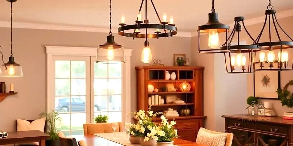 45 Brilliant Farmhouse Dining Room Lighting Ideas to Copy Right Now 5 Exposed Bulb Pendants