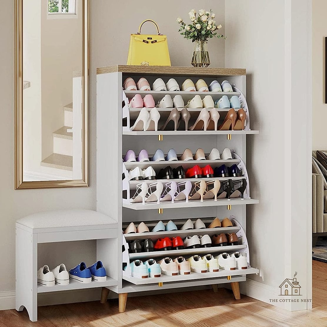 Fabric Cube Storage Bins on Shelving