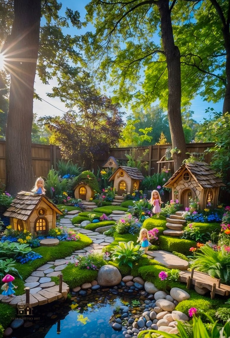 40 Cozy Large Fairy Garden Ideas Worth Pinning 8 A Fairy Garden Built Around a Tree Stump