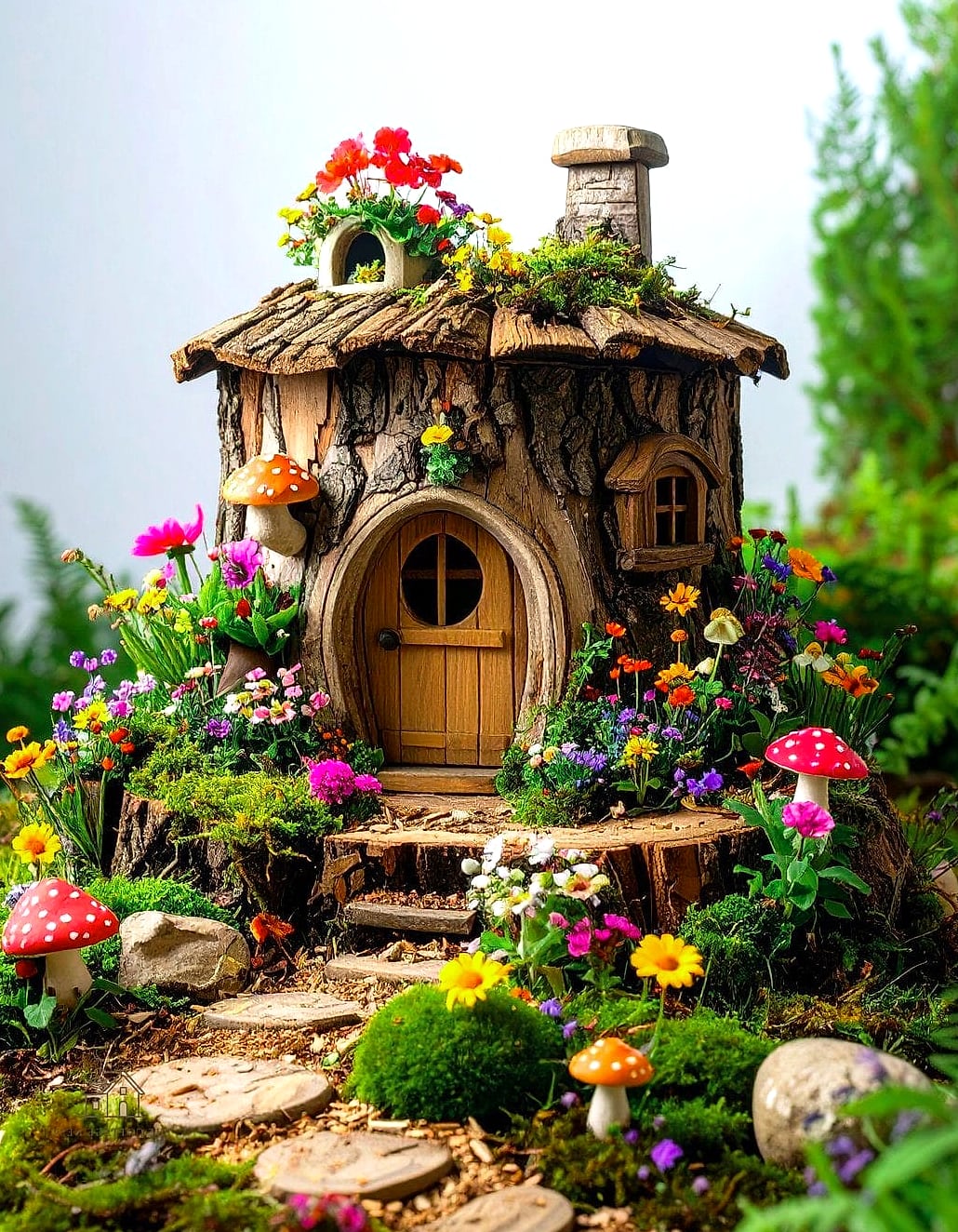 40 Cozy Large Fairy Garden Ideas Worth Pinning 13 A Fairy Garden Tucked Into a Large Hollow Log