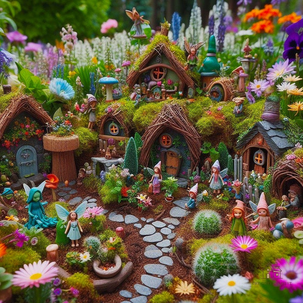 40 Cozy Large Fairy Garden Ideas Worth Pinning 21 A Fairy Garden With a Tiny Treehouse