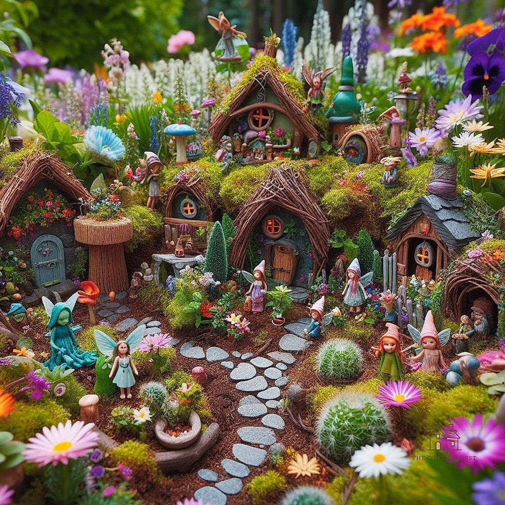40 Cozy Large Fairy Garden Ideas Worth Pinning 28 A Fairy Garden Featuring a Tiny Swing