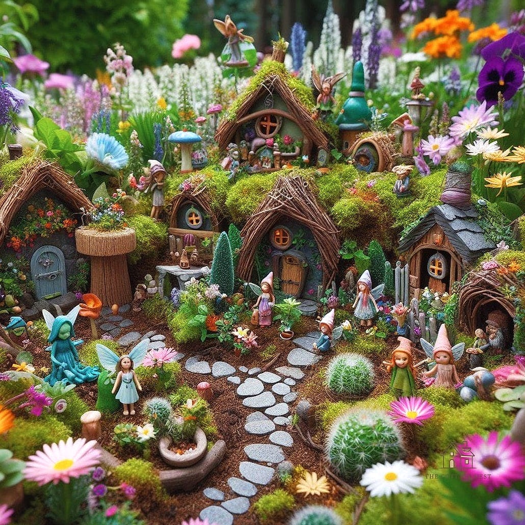 40 Cozy Large Fairy Garden Ideas Worth Pinning 32 A Fairy Garden Wrapped Around a Large Rock Formation