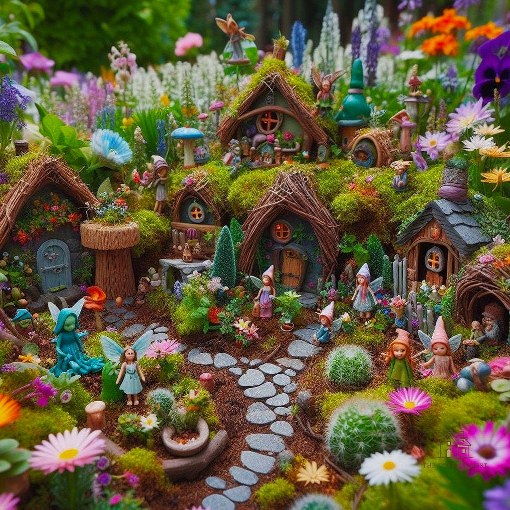 40 Cozy Large Fairy Garden Ideas Worth Pinning 40 A Fairy Garden Featuring a Mini Library