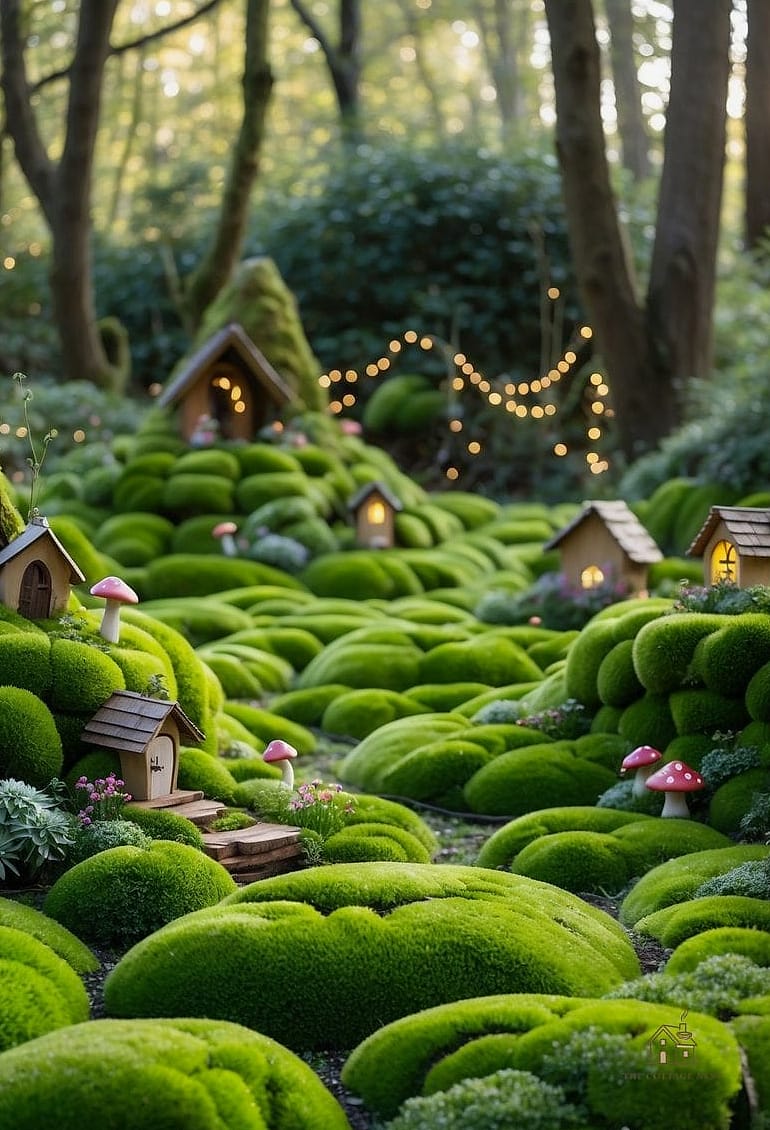 40 Cozy Large Fairy Garden Ideas Worth Pinning 41 A Fairy Garden With a Layered Moss Carpet