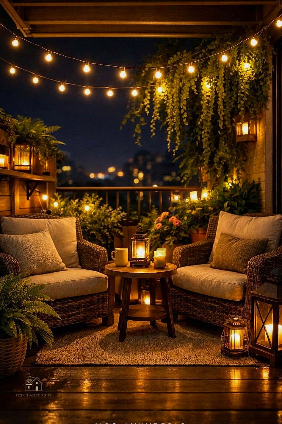 Fairy Light and Lantern Garden