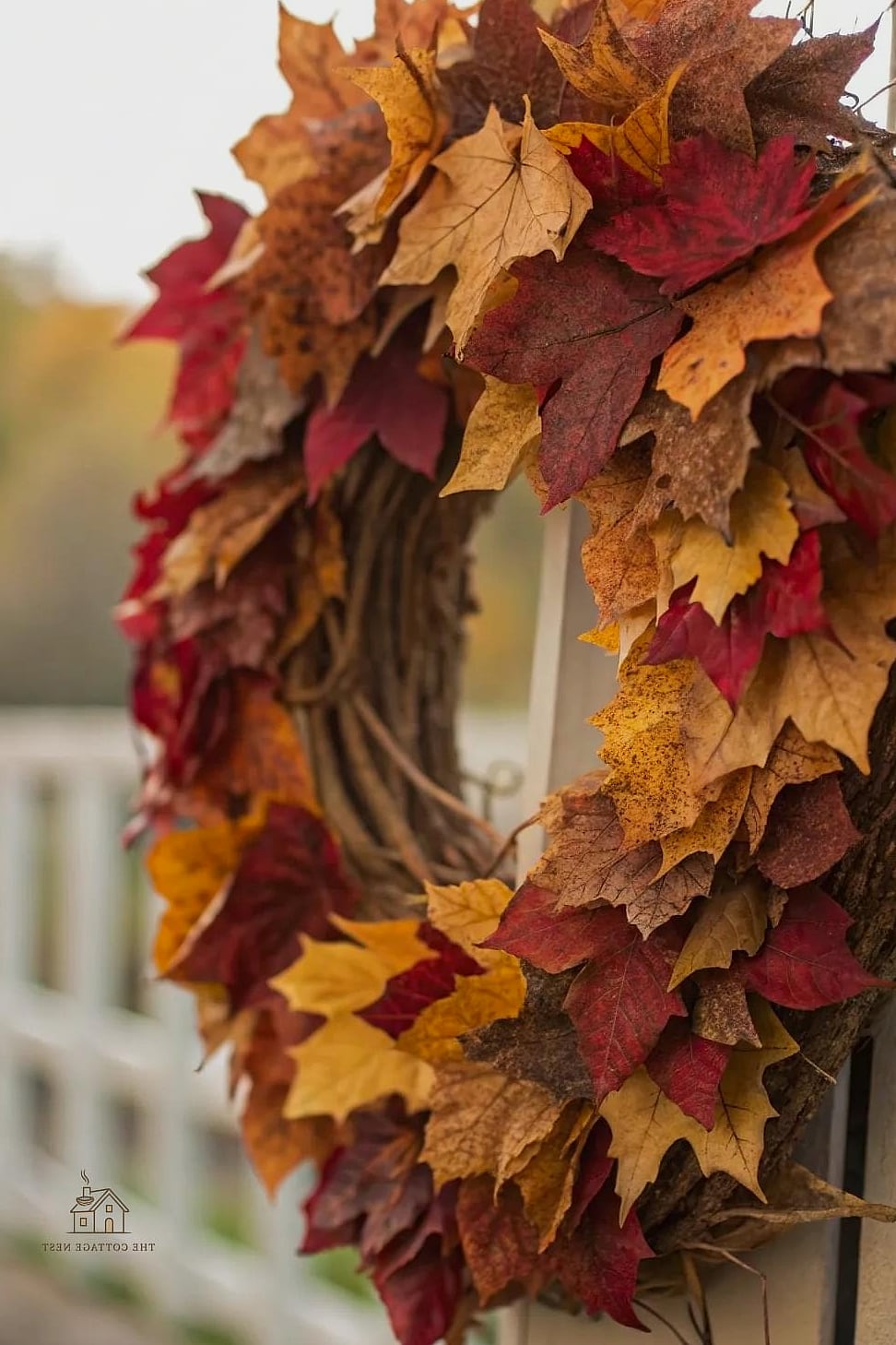 45 Gorgeous Fall Front Porch Decor Ideas That Are Totally Doable 5 A Fall Wreath with Dried Elements