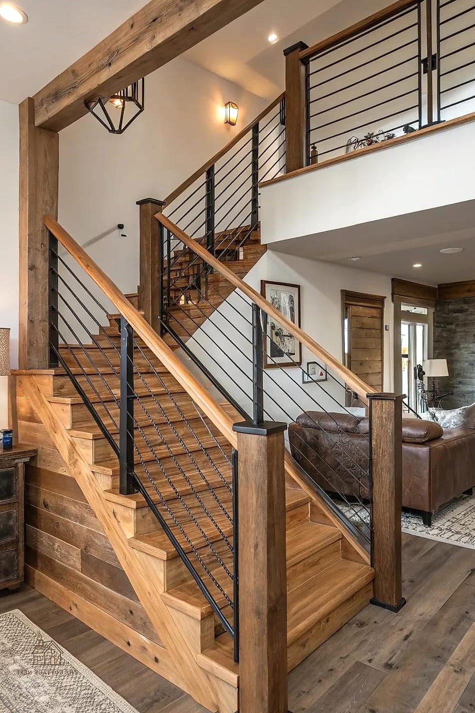 45 Stunning Stair Railing Ideas You'll Absolutely Love 22 Farmhouse X-Brace Railing