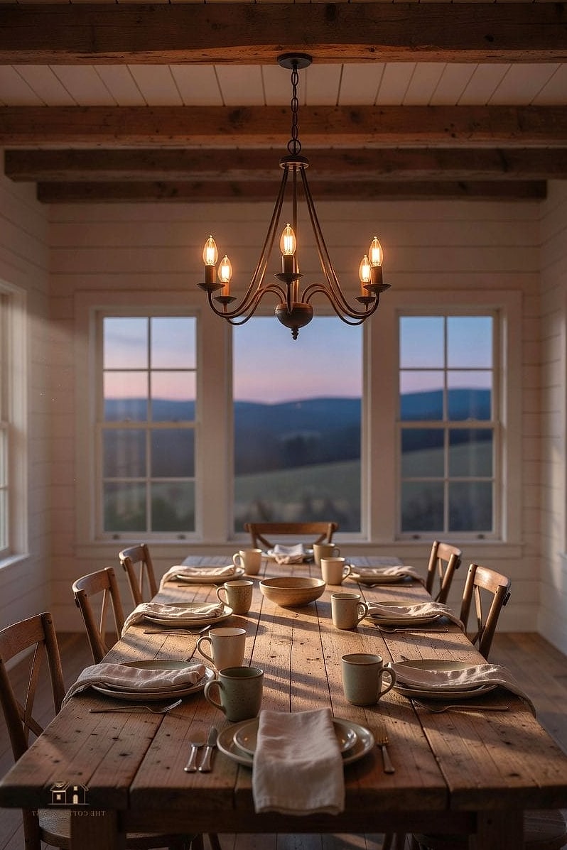 45 Brilliant Farmhouse Dining Room Lighting Ideas to Copy Right Now 17 Farmhouse Chandelier with Dimmer Switch