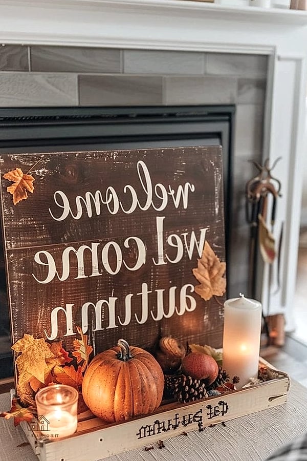 30 Dreamy Farmhouse Fall Decor Ideas to Try This Season 12 Farmhouse Sign with Seasonal Sayings