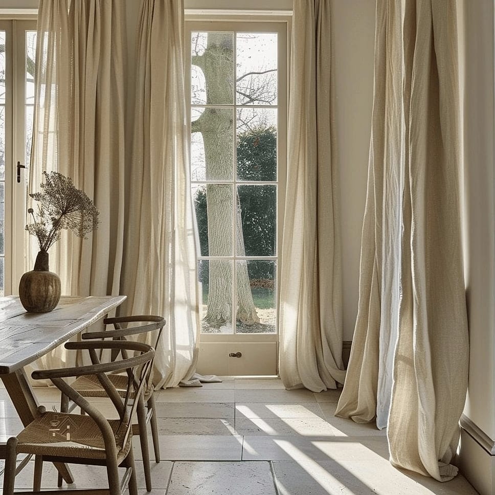 35 Gorgeous Farmhouse Dining Room Decor Ideas That Are Totally Doable 28 Farmhouse Style Curtains in Muted Plaid
