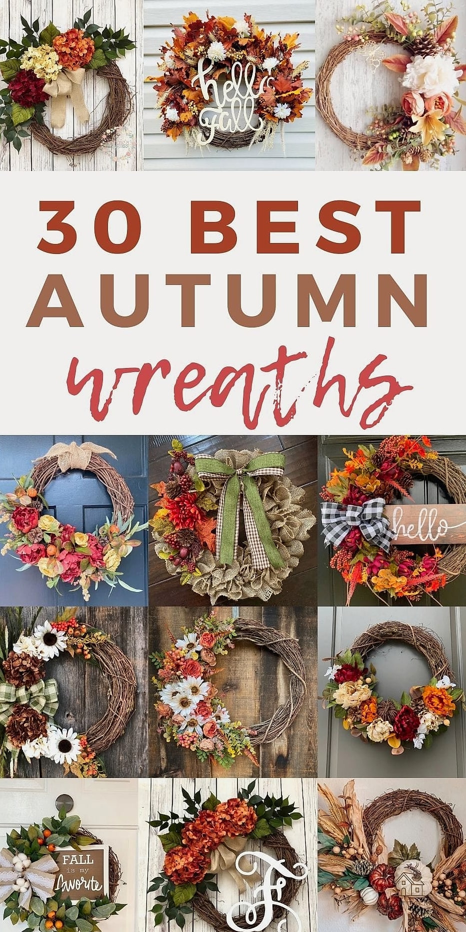 30 Dreamy Farmhouse Fall Decor Ideas to Try This Season 31 Farmhouse Style Wreaths with Mixed Textures
