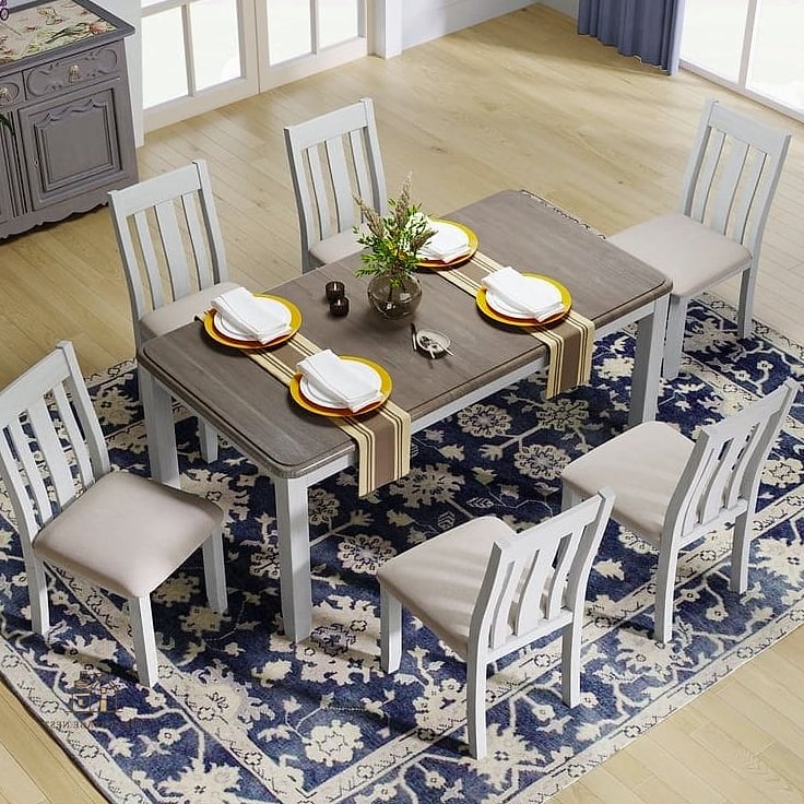 25 Chic Farmhouse Dining Room Table Ideas for a Beautiful Home 14 Farmhouse Table with Upholstered Chairs