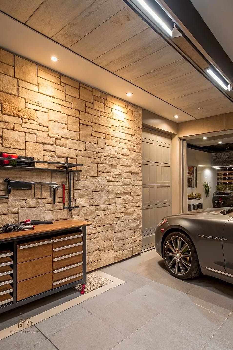 45 Stunning Garage Entryway Ideas You'll Absolutely Love 29 Faux Built-In Using a Freestanding Cabinet