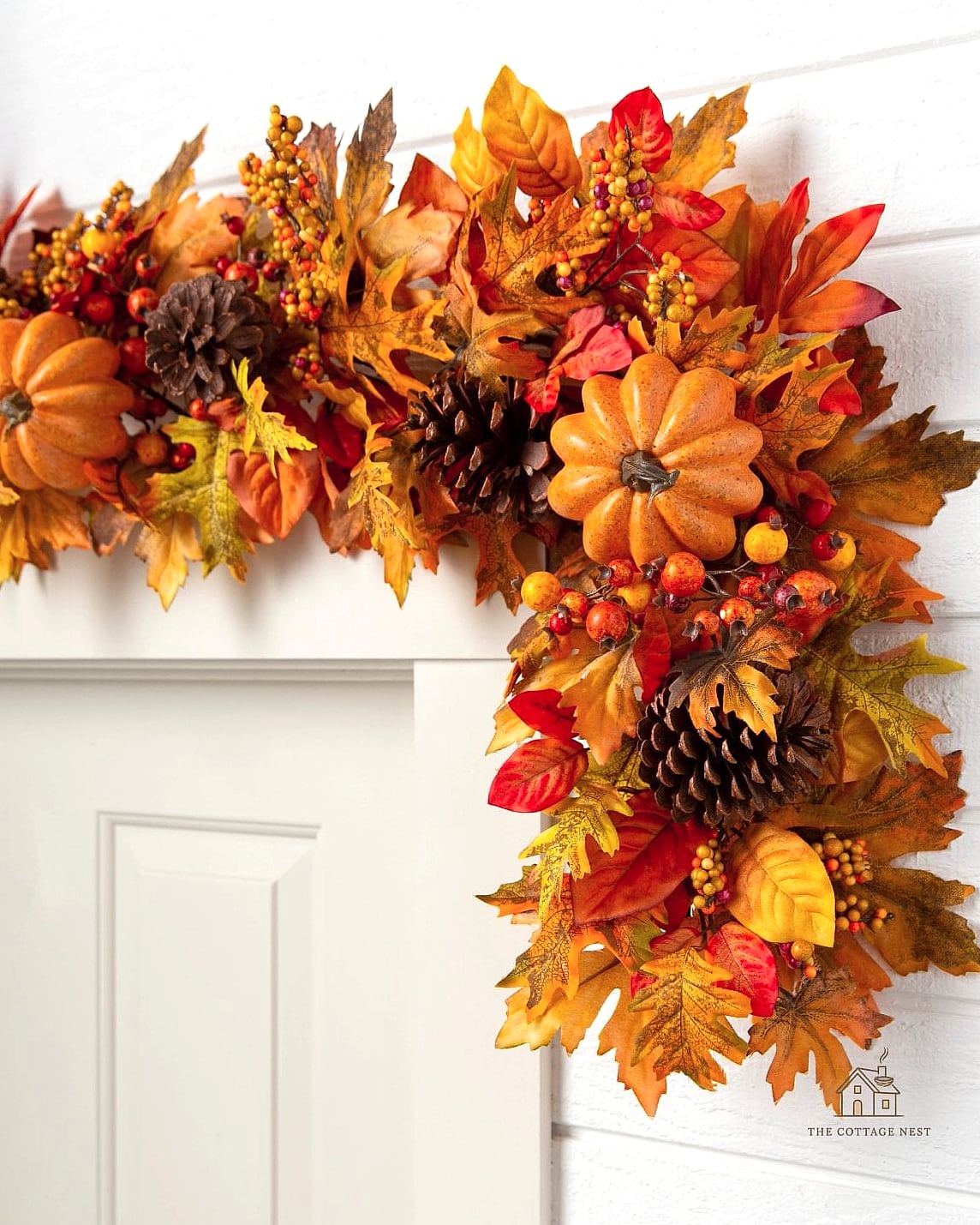 45 Gorgeous Fall Front Porch Decor Ideas That Are Totally Doable 35 Faux Fall Garland Along the Railing