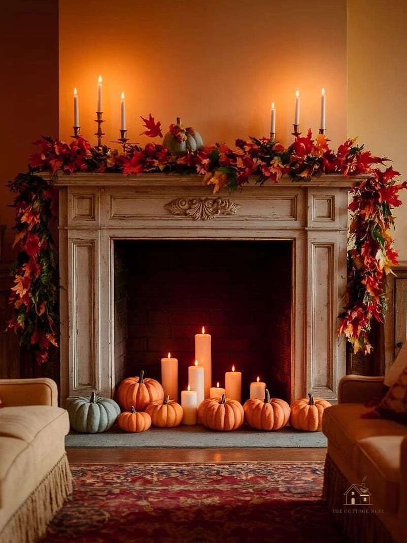 50 Amazing Fall Mantle Decor on a Budget 39 Faux Feathers for Unexpected Texture