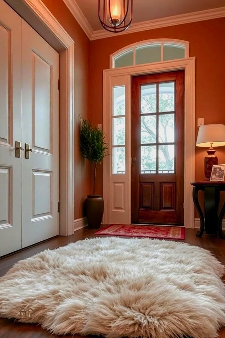 30 Clever Entryway Rug Ideas for Every Style 30 Faux Fur Accent Rug for a Cozy Touch