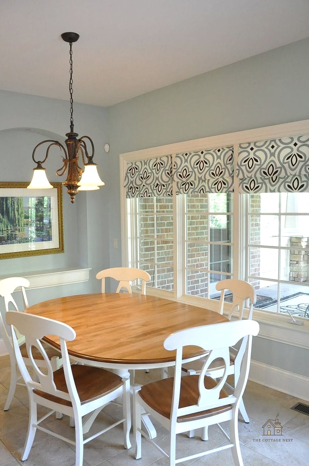 30 Amazing Dining Room Window Treatments on a Budget 26 Faux Roman Shades from Flat Panels