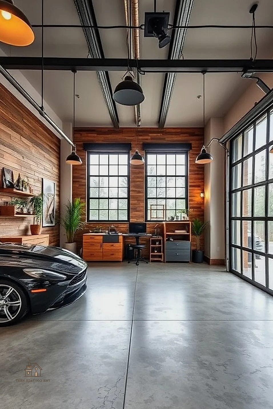 25 Chic Garage Floor Ideas for a Beautiful Home 18 Faux Wood Plank Epoxy