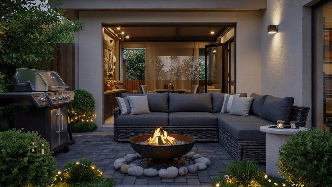 50 Clever Garage Man Cave Ideas for Every Style 30 Firepit-Adjacent Garage Bay