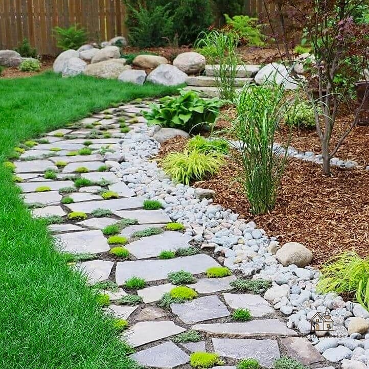 25 Simple Cheap Walkway Ideas Diy That Are Totally Doable 11 Flagstone with Moss or Creeping Thyme
