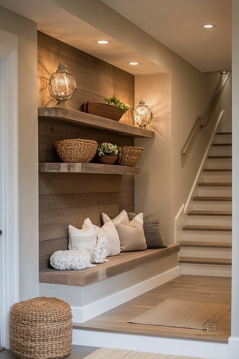 Floating Shelf With Hooks Combo
