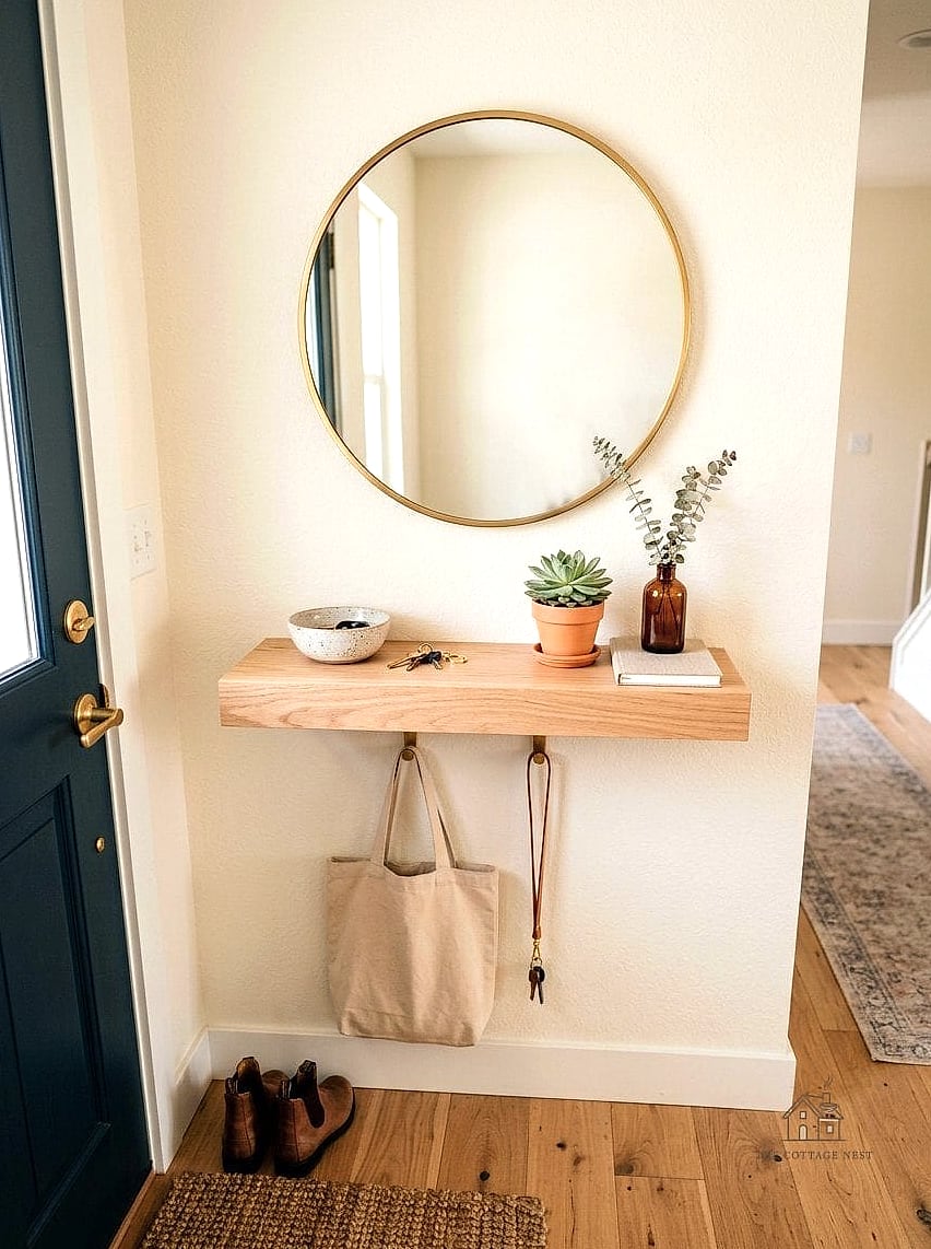45 Stunning Small Entryway Ideas You'll Absolutely Love 7 Floating Shelves for Shoes