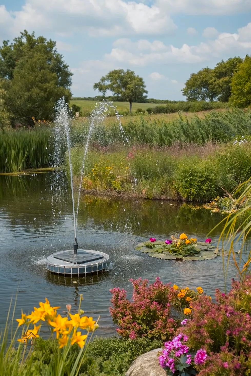 Floating Solar Fountain for Ponds