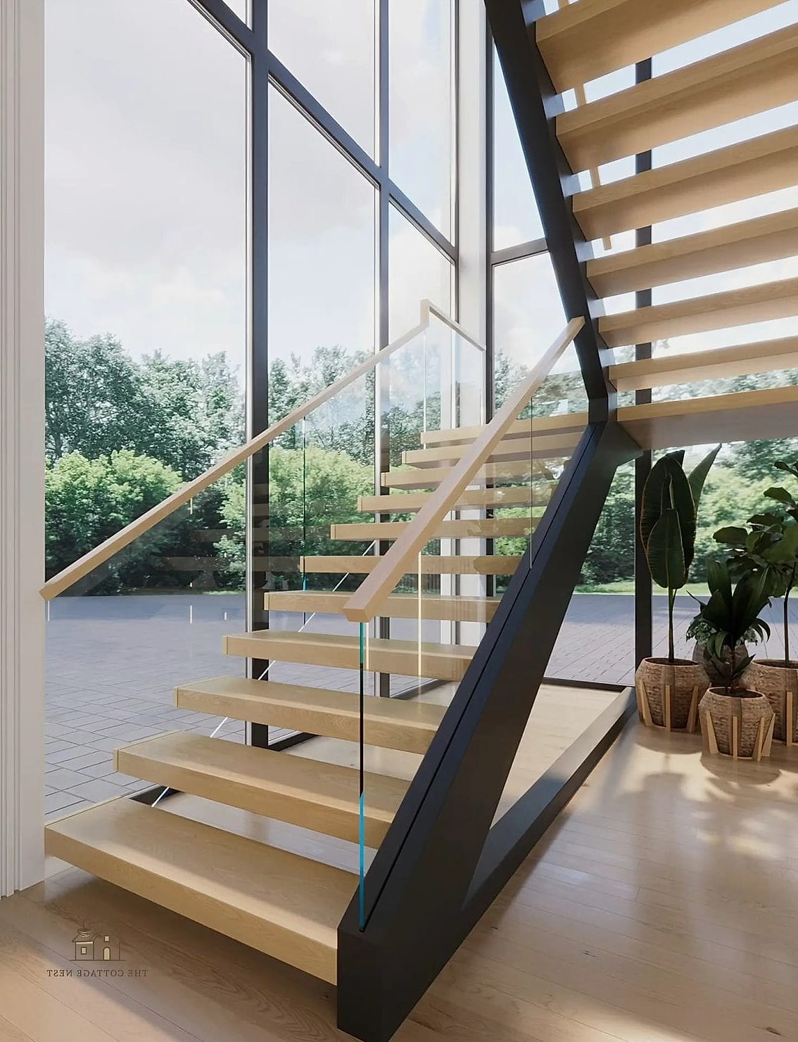 45 Stunning Stair Railing Ideas You'll Absolutely Love 18 Floating Staircase with Minimal Rail