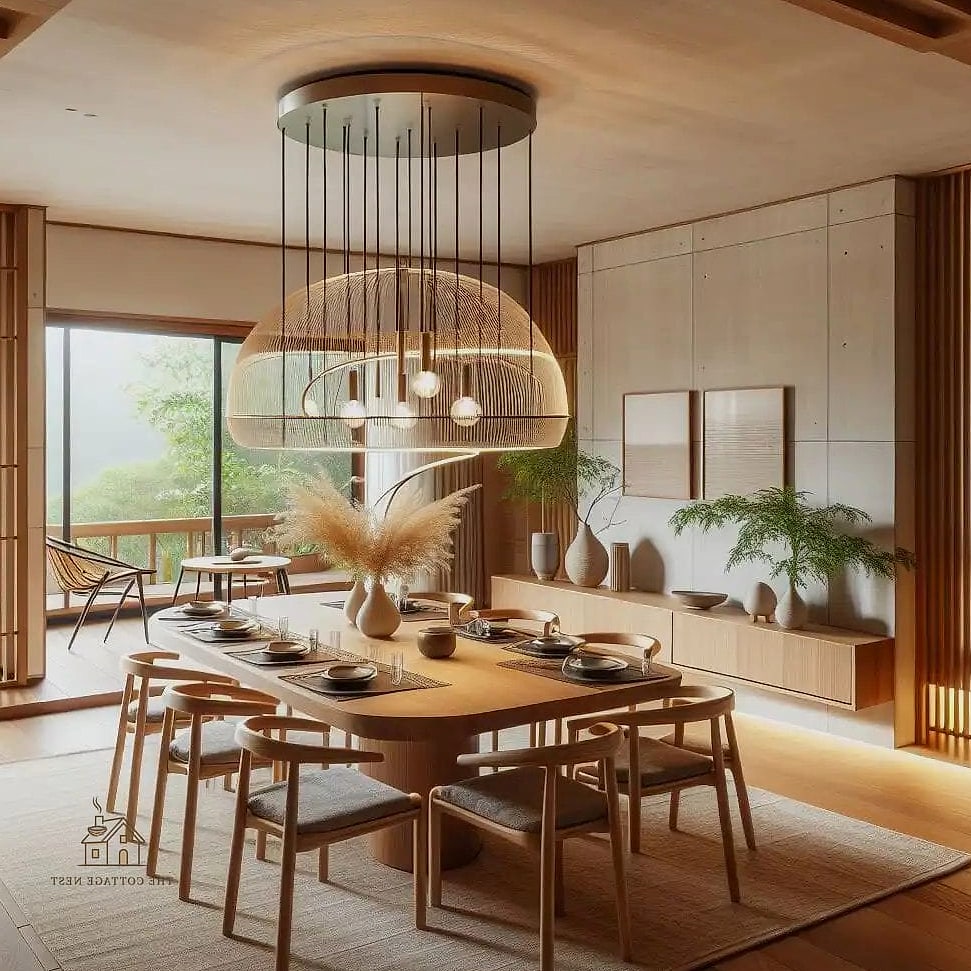 45 Gorgeous Japandi Dining Room Ideas That Are Totally Doable 16 Floor-to-Ceiling Wood Slat Wall