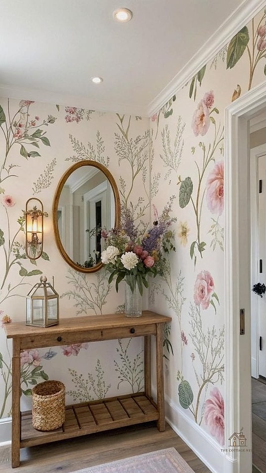 35 Brilliant Small Entryway Rug Ideas to Copy Right Now 12 Floral Print Rug for a Cottage Feel
