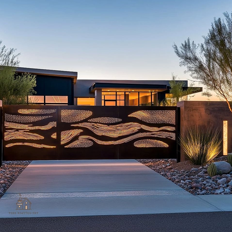 15 Creative Trendy Driveway Gate Ideas That Will Inspire You 7 Bi-Fold Driveway Gate