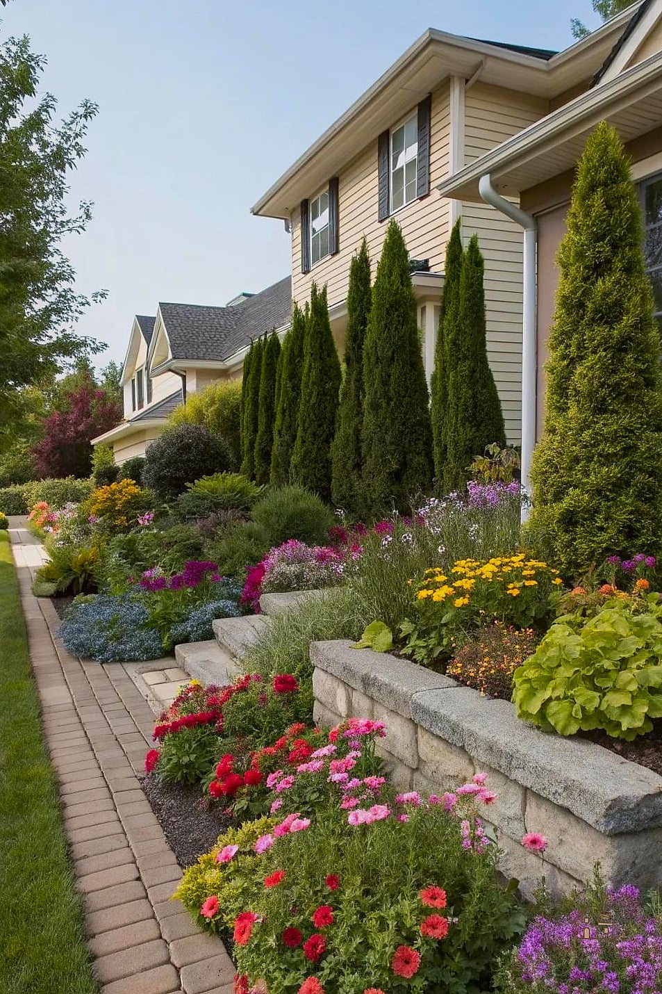 45 Gorgeous Front Yard Garden Ideas That Are Totally Doable 32 Foundation Planting That Softens Hard Lines