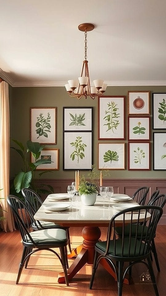 15 Stunning Dining Room Wall Decor Ideas You'll Absolutely Love 13 Framed Botanical or Vintage Prints