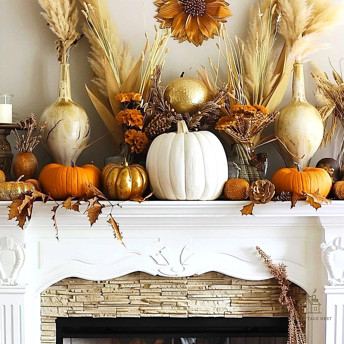 50 Amazing Fall Mantle Decor on a Budget 26 Framed Botanical Prints Leaning on the Mantle