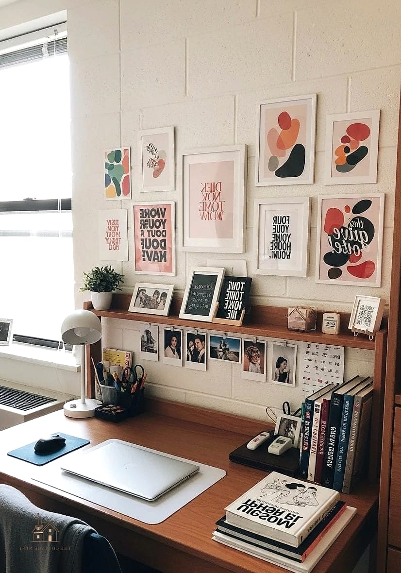 50 Beautiful College Dorm Desk Ideas to Transform Your Space 46 Framed Motivational Prints