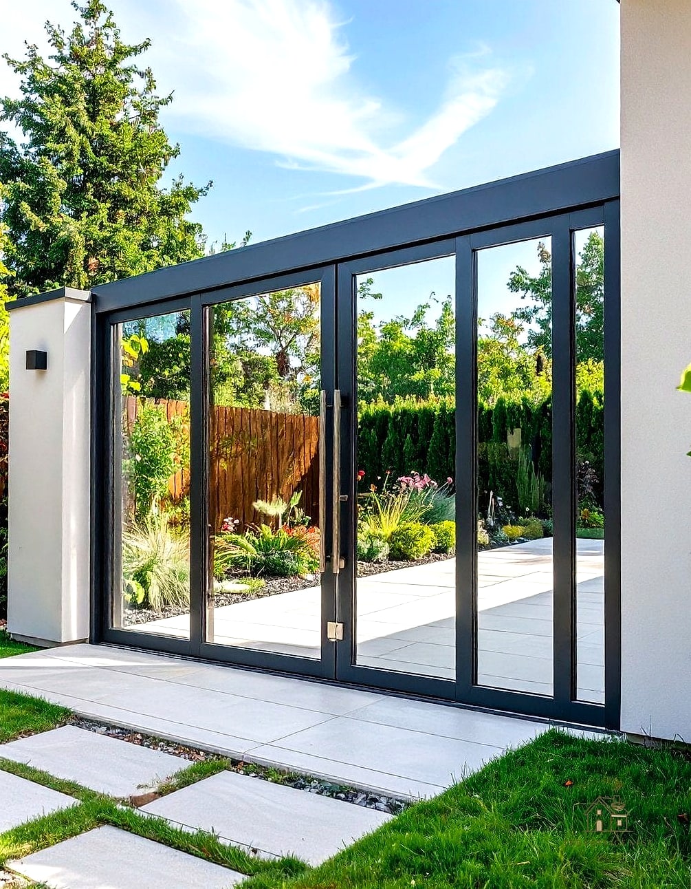 Frameless Glass and Metal Gate