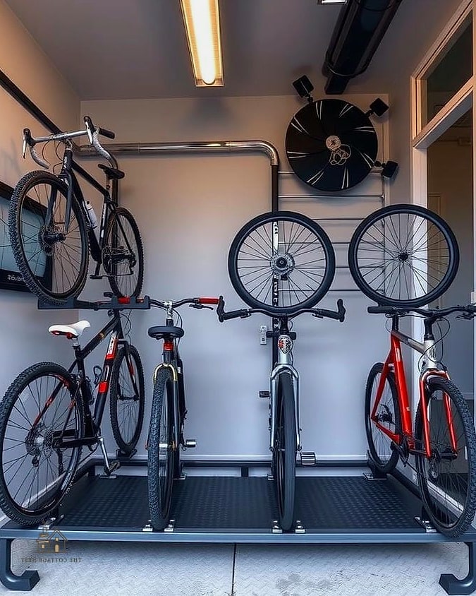 Freestanding Bike Rack with Bins
