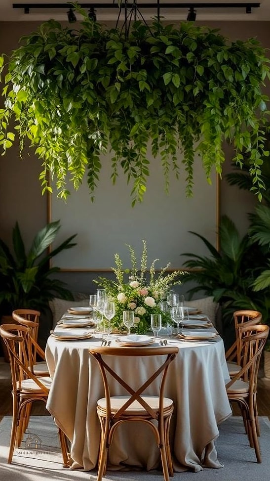 40 Beautiful Dining Room Table Decor Ideas to Transform Your Space 5 Fresh Greenery in a Low Vase