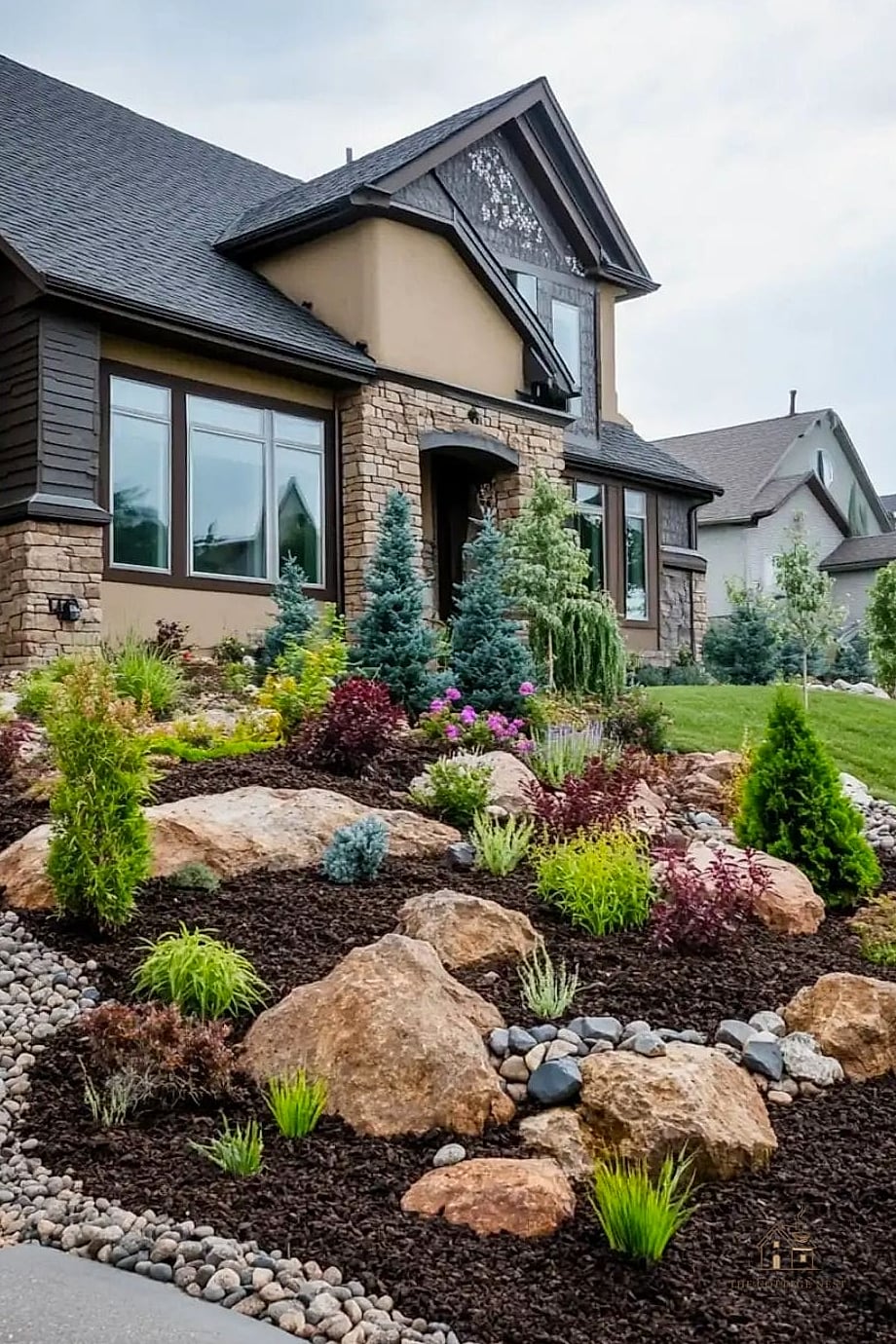 Front Yard Boulder Cluster