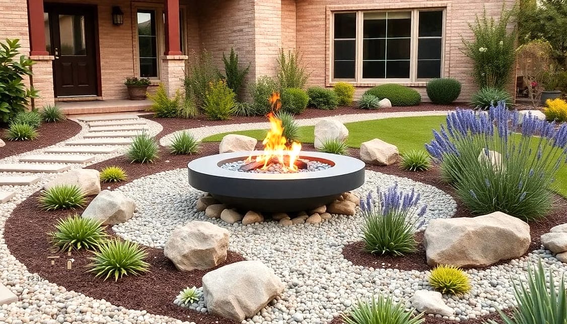 A Front Yard Fire Pit Seating Area