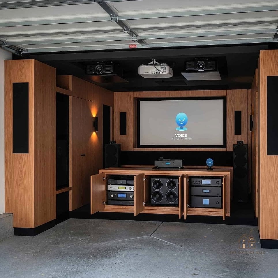 50 Clever Garage Man Cave Ideas for Every Style 39 Full Home Theater with Tiered Seating